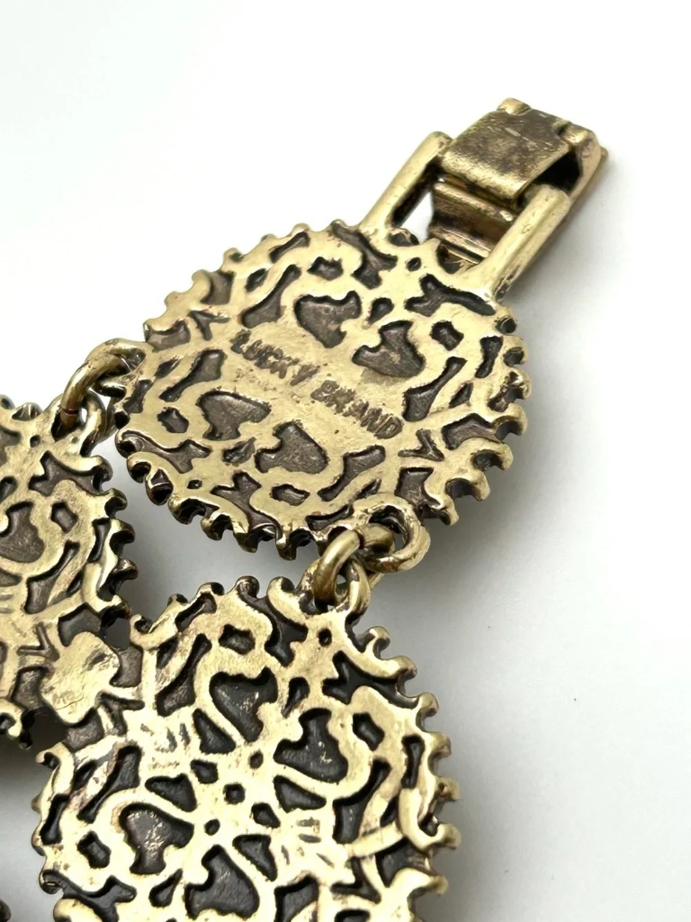 Lucky Brand Blue Linked Gold Bracelet